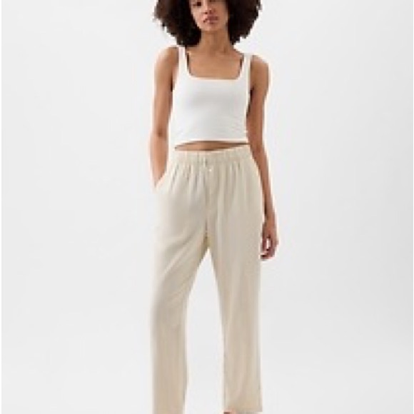 GAP linen blend straight pull on pants - Picture 1 of 3